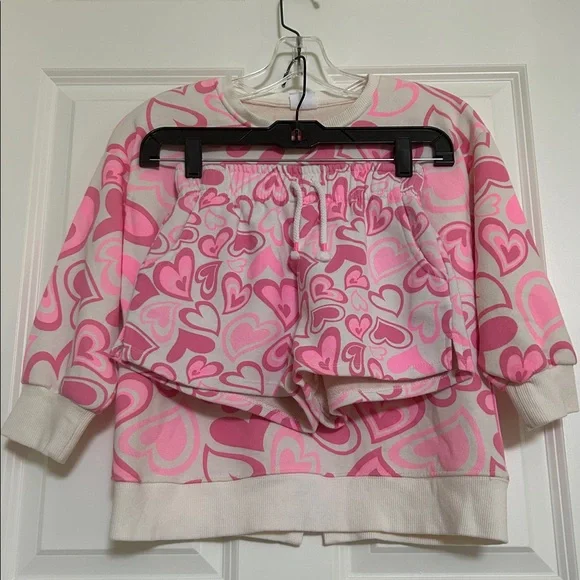 Zara | Cream Pink Hearts Top and Shorts Set | 10 - Picture 13 of 13